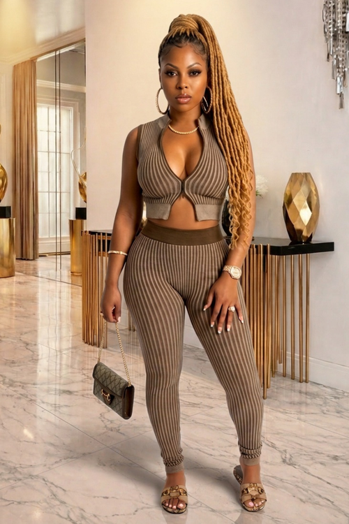 Mocha Contour Ribbed Set