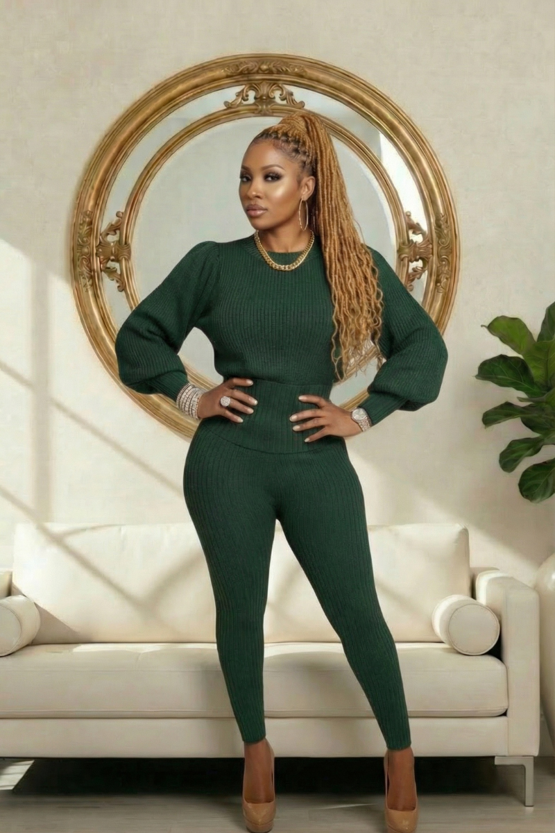 Boss Moves Knit Lounge Set – Emerald