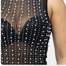 Nude Drip Pearl Mesh Top
