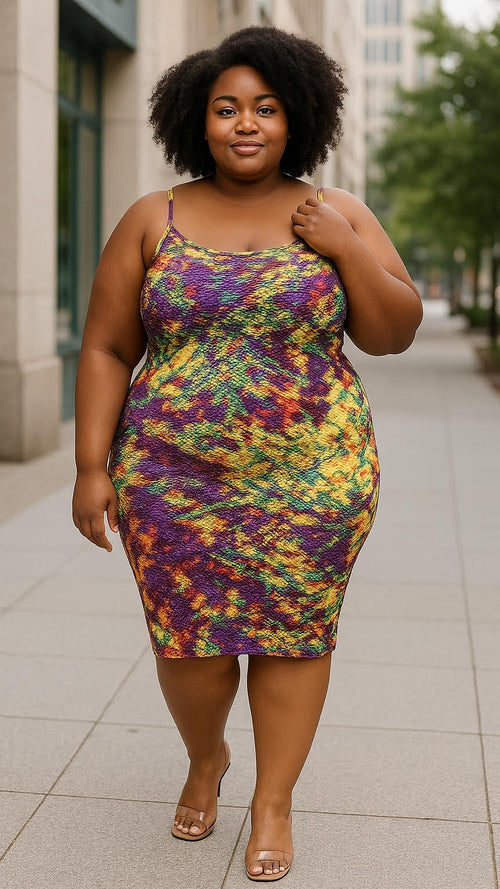 Curve Crush Tie Dye Midi Dress (Plus)