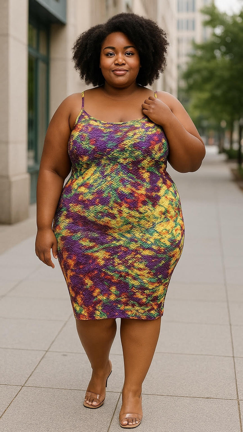 Curve Crush Tie Dye Midi Dress (Plus)