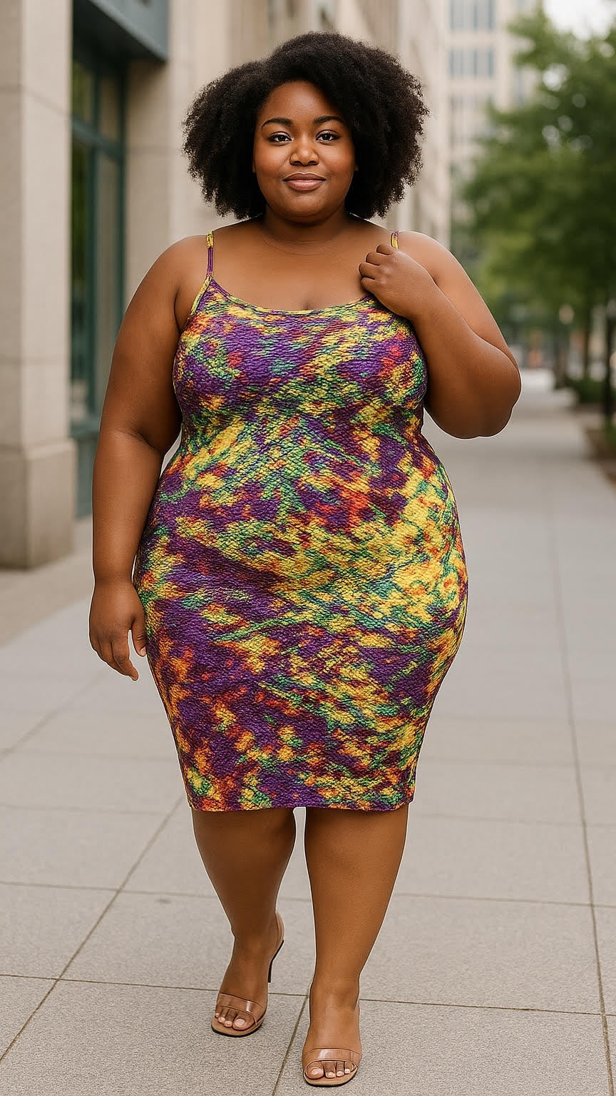 Curve Crush Tie Dye Midi Dress (Plus)