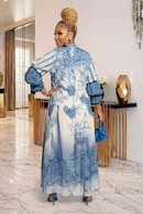 Blue Skies Scenic Print Longline Cardigan