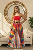 Twirl Me Bold Pleated Skirt Set