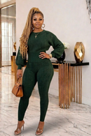 Boss Moves Knit Lounge Set – Emerald