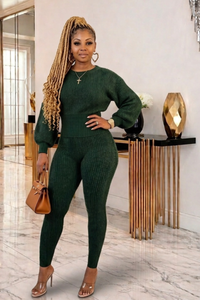 Boss Moves Knit Lounge Set – Emerald
