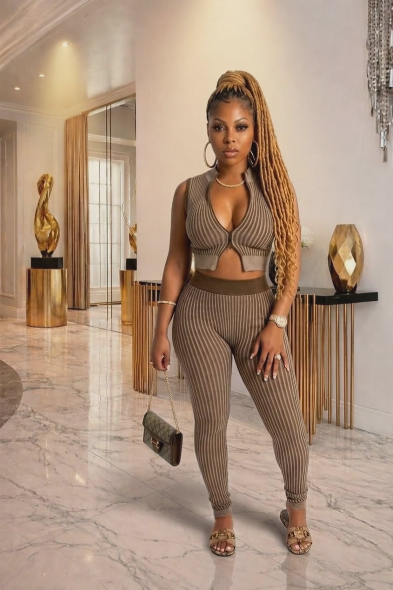 Mocha Contour Ribbed Set