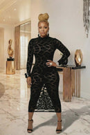 Black Beauty Sheer Mesh Maxi Dress