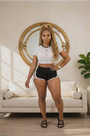 Off Duty Baddie Lace-Up Short Set