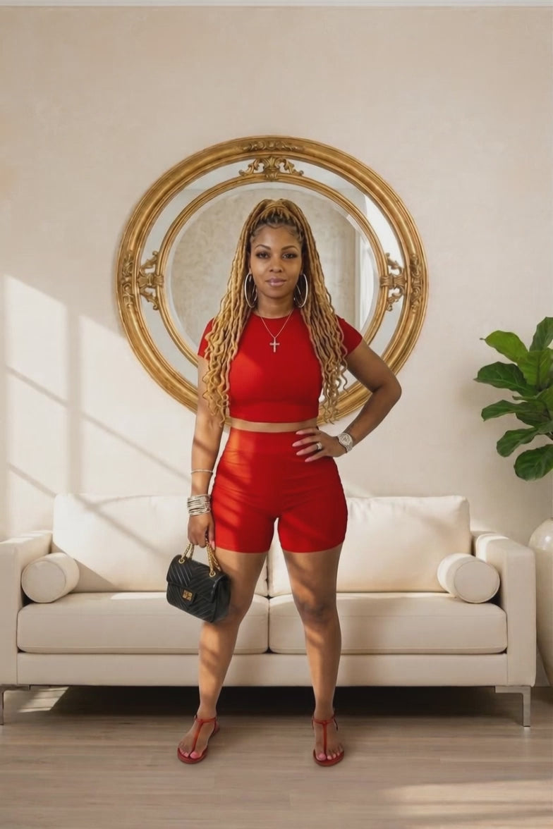 Red Hot Baddie Short Set