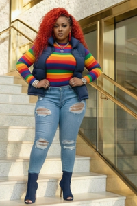 Plus Size Rainbow Booty Leotard